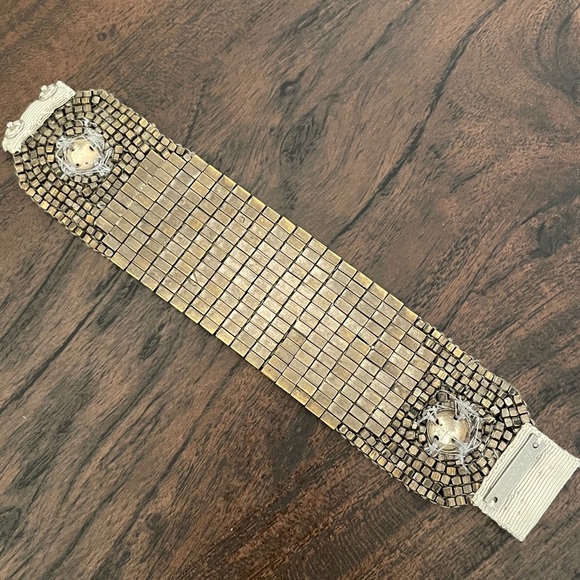 Elie Tahari boho bracelet silver metal beads S handmade in India - Picture 4 of 8